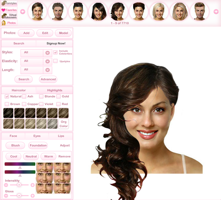 Подобрать покраску волос онлайн по фото